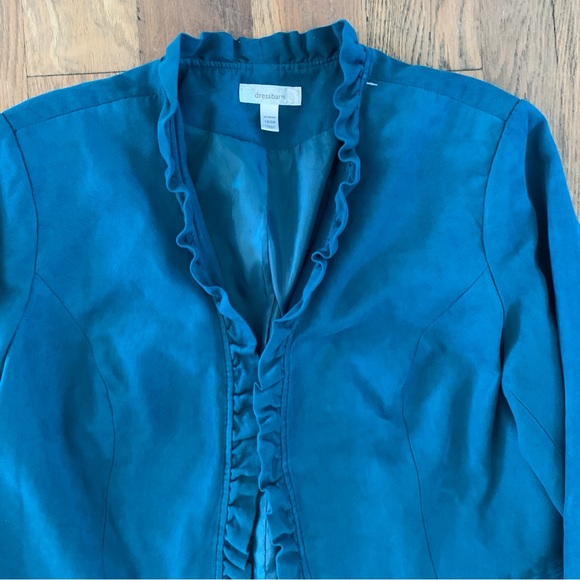 Dress barn Blue Ruffle Front Blazer Size 18/20 - Picture 8 of 11